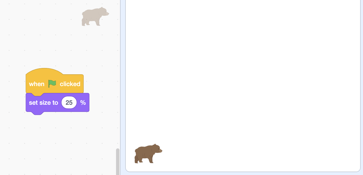 Reduce Bear Size - Set size to 25%